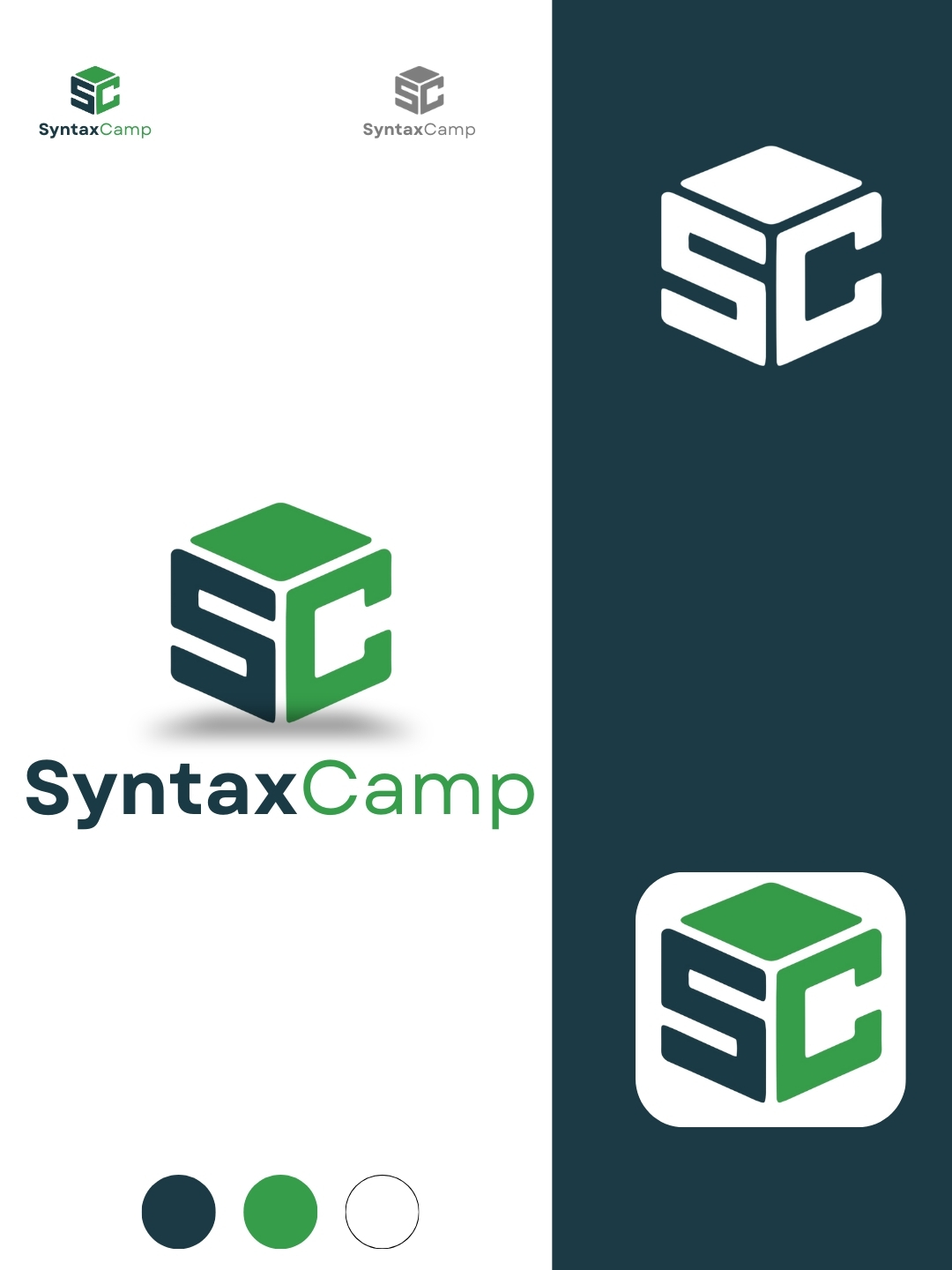 Syntax Camp logo system and color palette